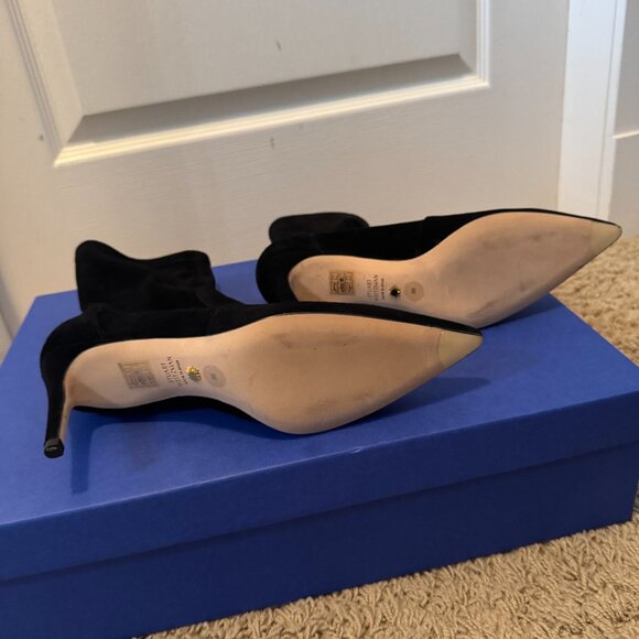Stuart Weitzman black suede Stuart 75 stretch bootie - Picture 8 of 10